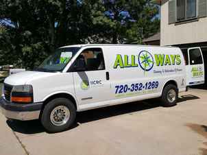 All Ways Cleaning service van with phone number